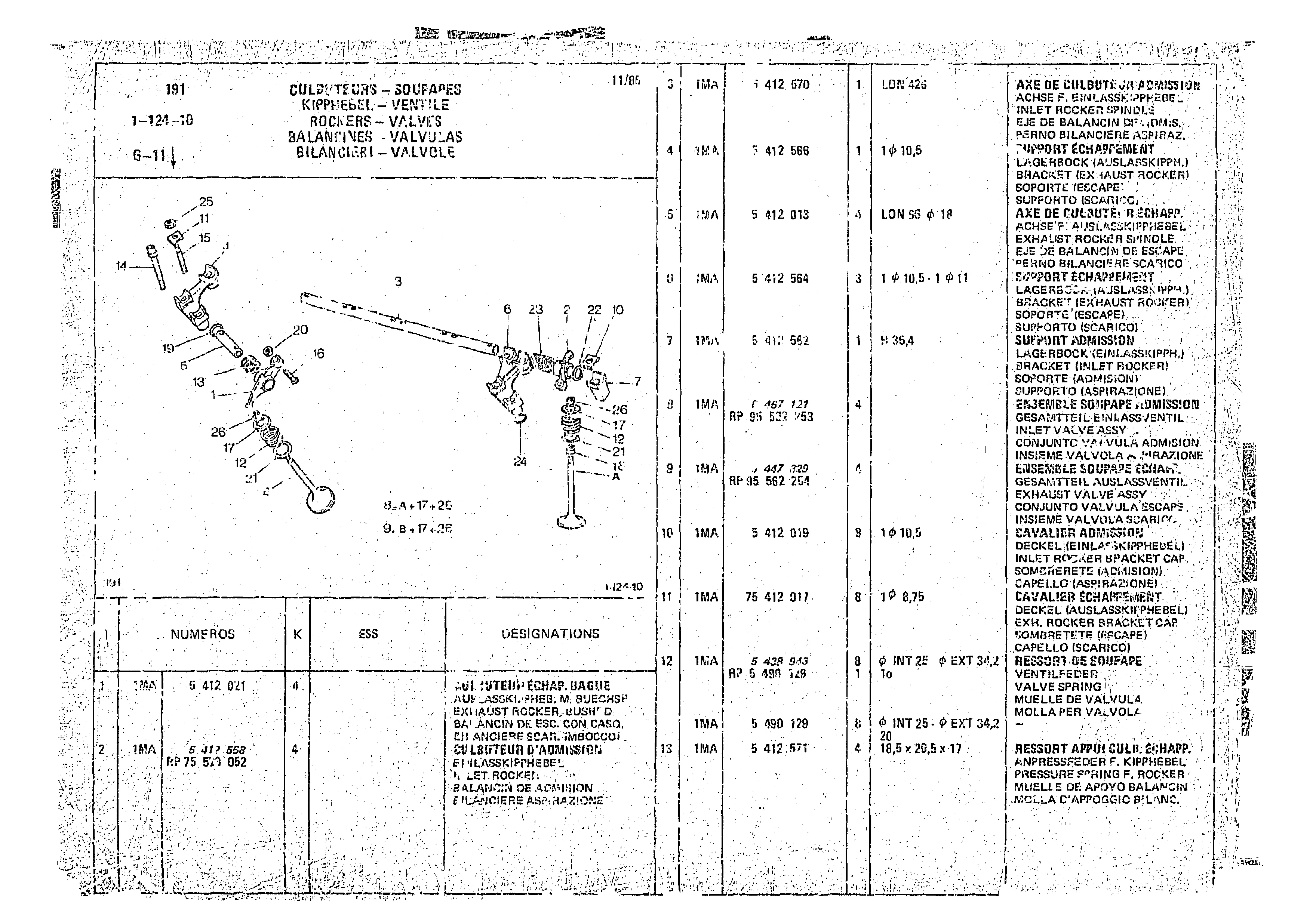 Rockers Valves, page 80 of 966 — CX Parts Catalogue — 1974–1979