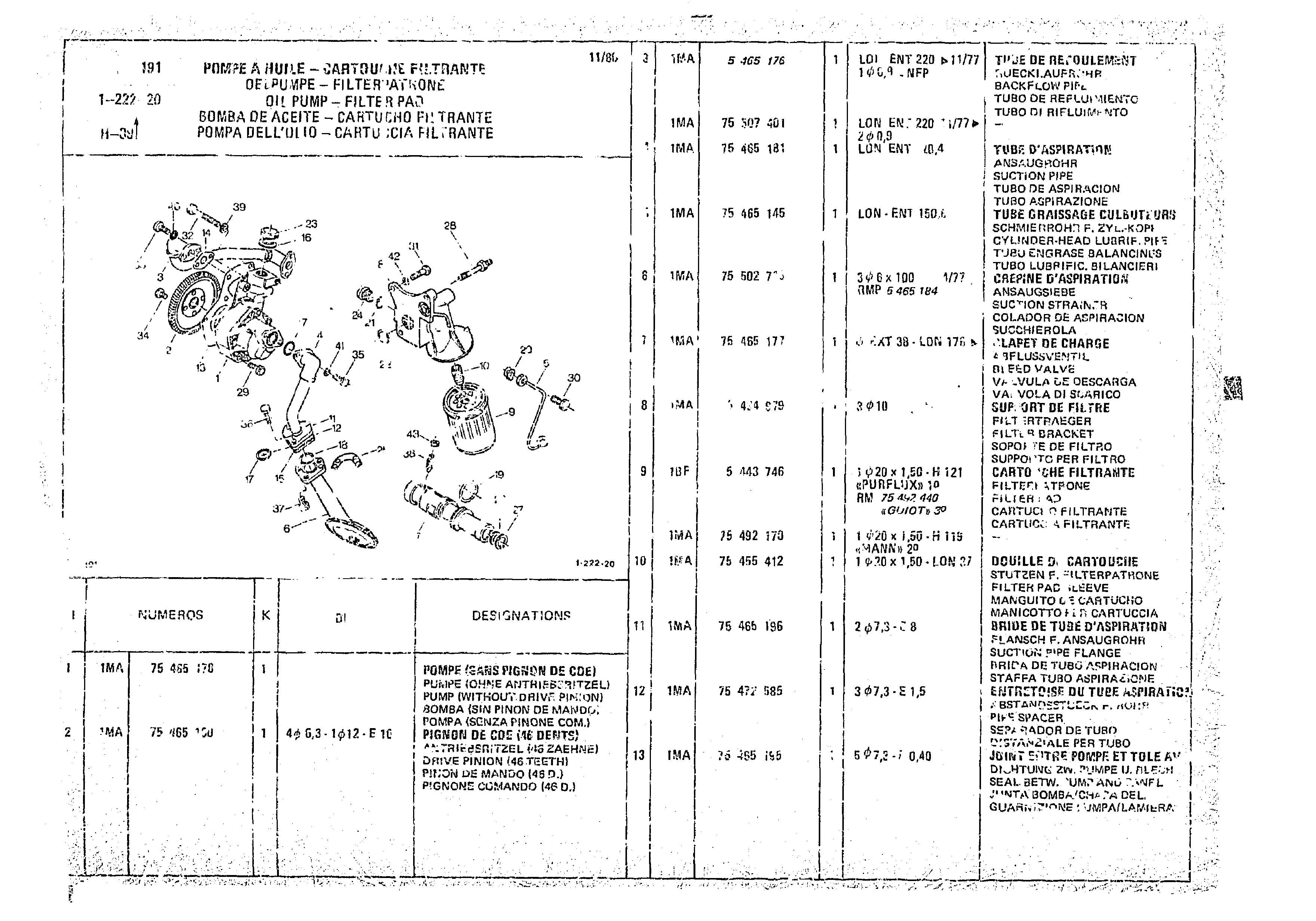 Oil Pump-Filter Pad, page 99 of 966 — CX Parts Catalogue — 1974–1979