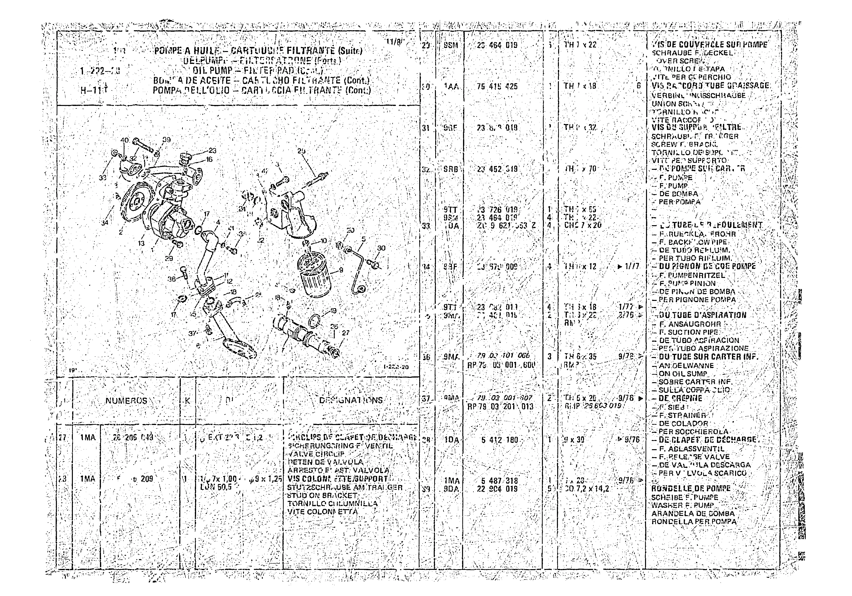 Oil Pump-Filter Pad, page 101 of 966 — CX Parts Catalogue — 1974–1979