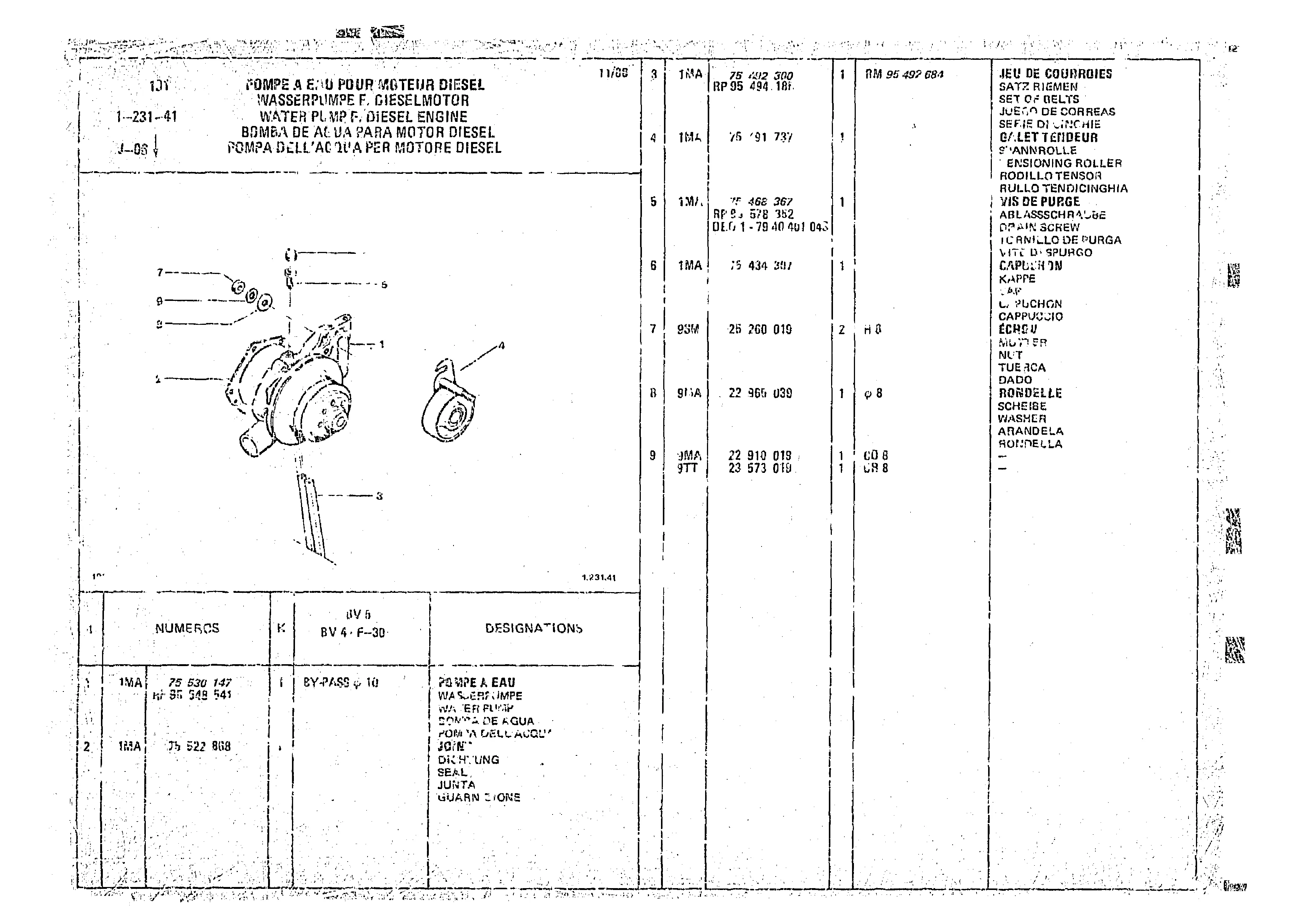 Water Pump Diesel Engine, page 115 of 966 — CX Parts Catalogue — 1974–1979