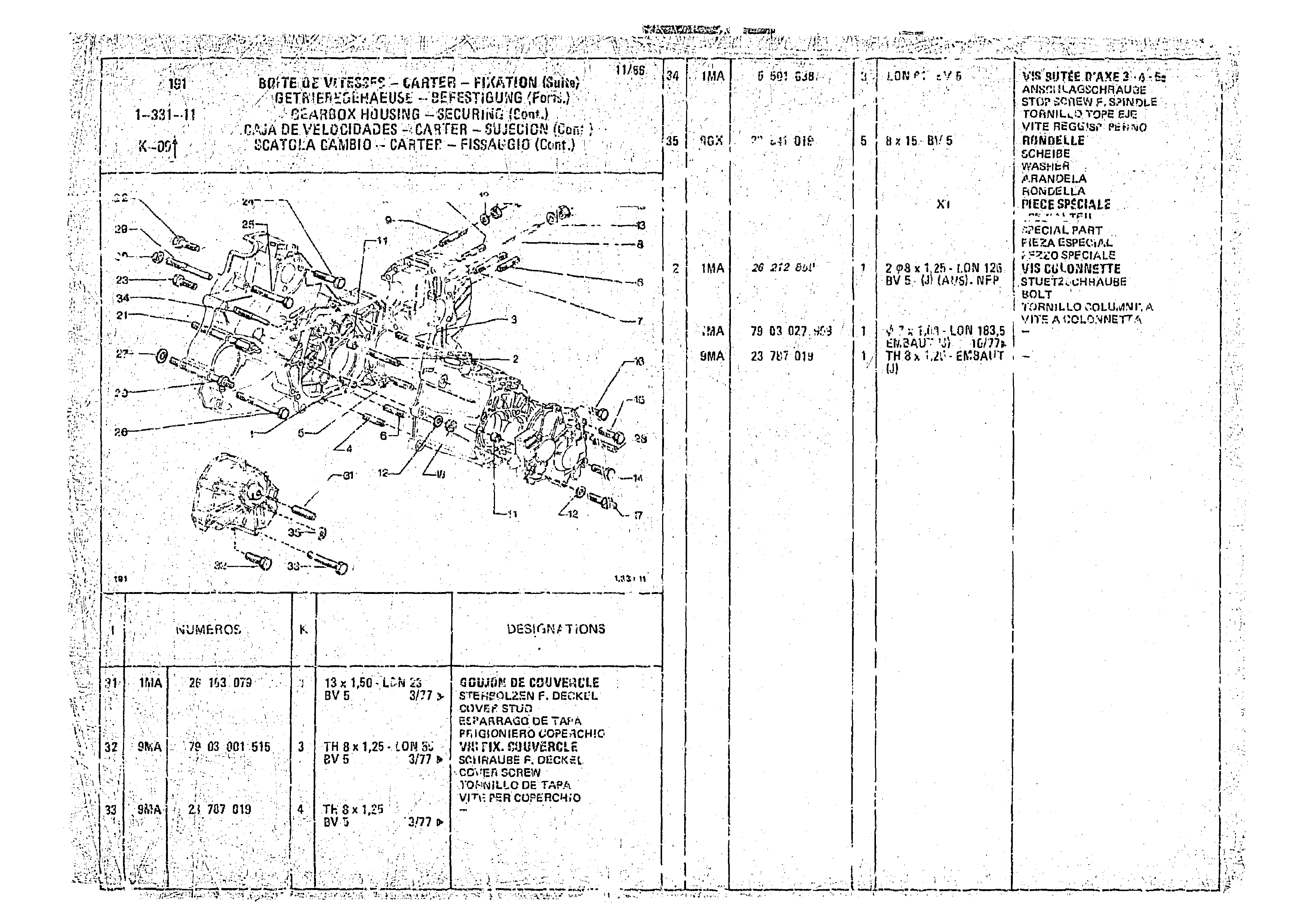 Gearbox Housing, page 129 of 966 — CX Parts Catalogue — 1974–1979