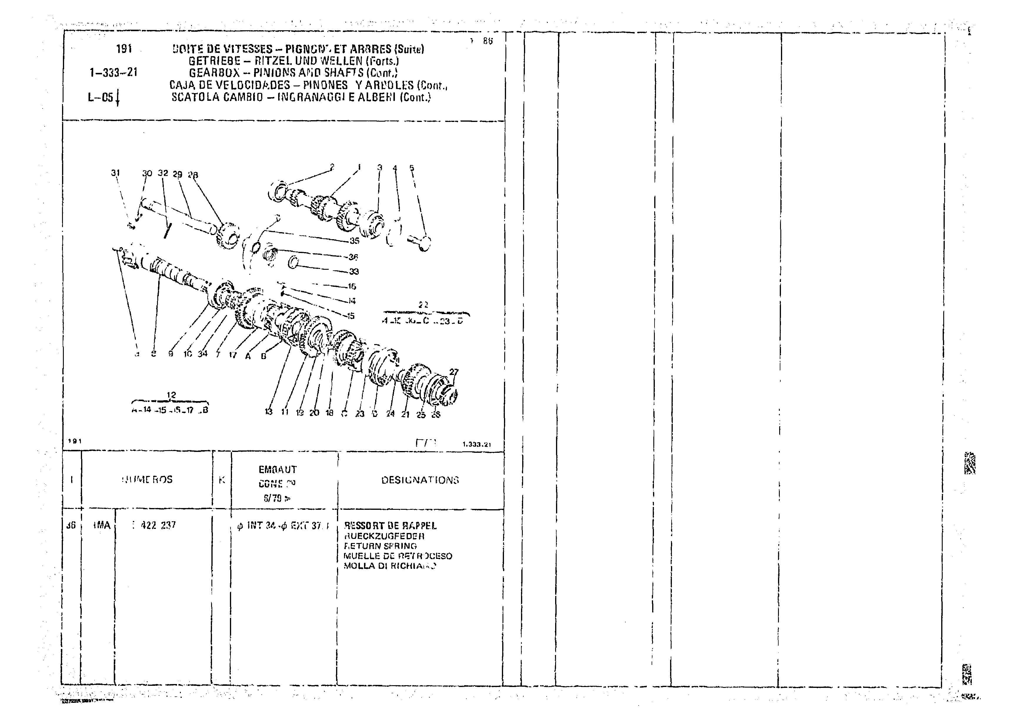Gearbox-Pinions And Shafts, page 146 of 966 — CX Parts Catalogue — 1974–1979