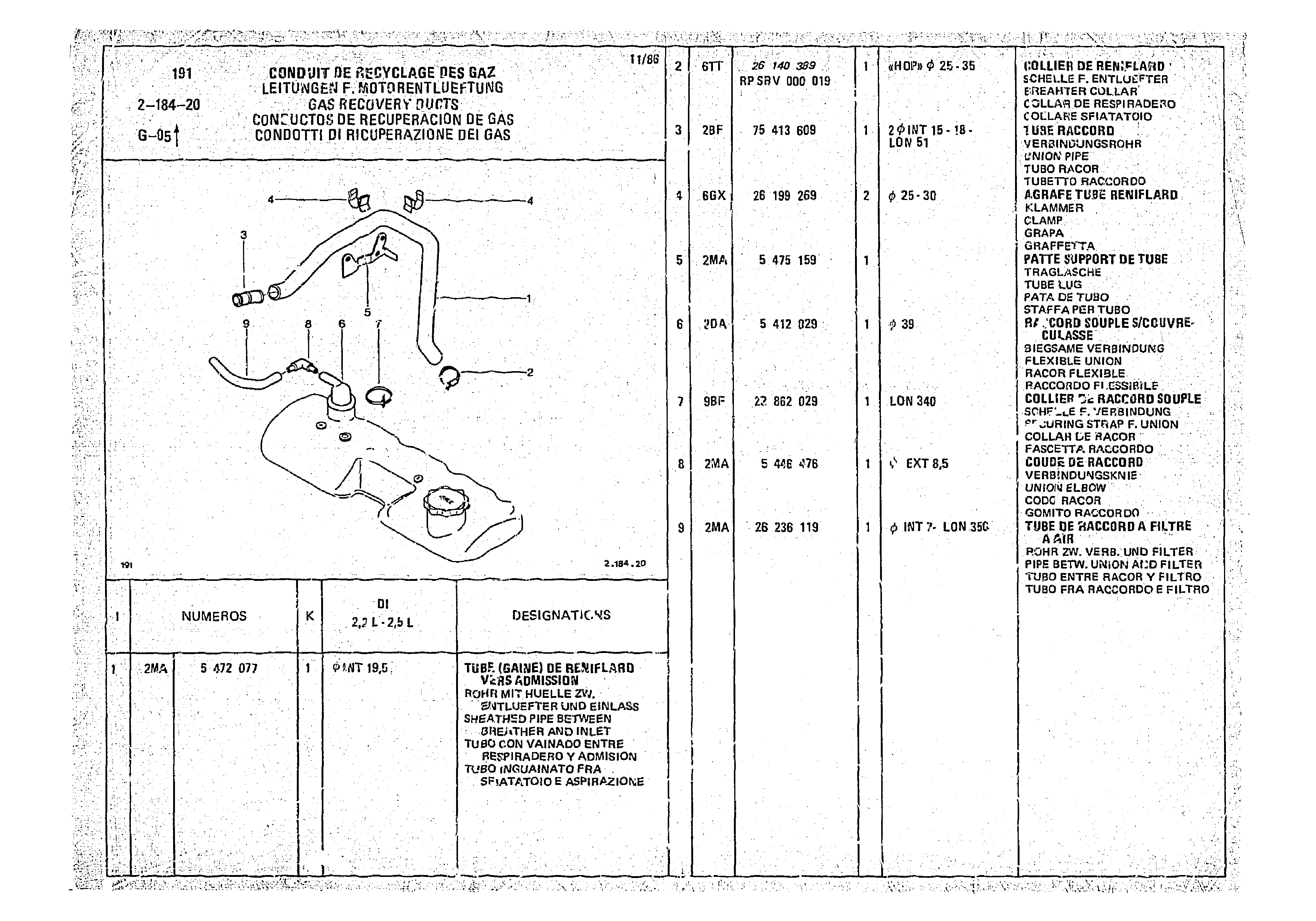 Gas Recovery And Suction Pipes, page 304 of 966 — CX Parts Catalogue — 1974–1979