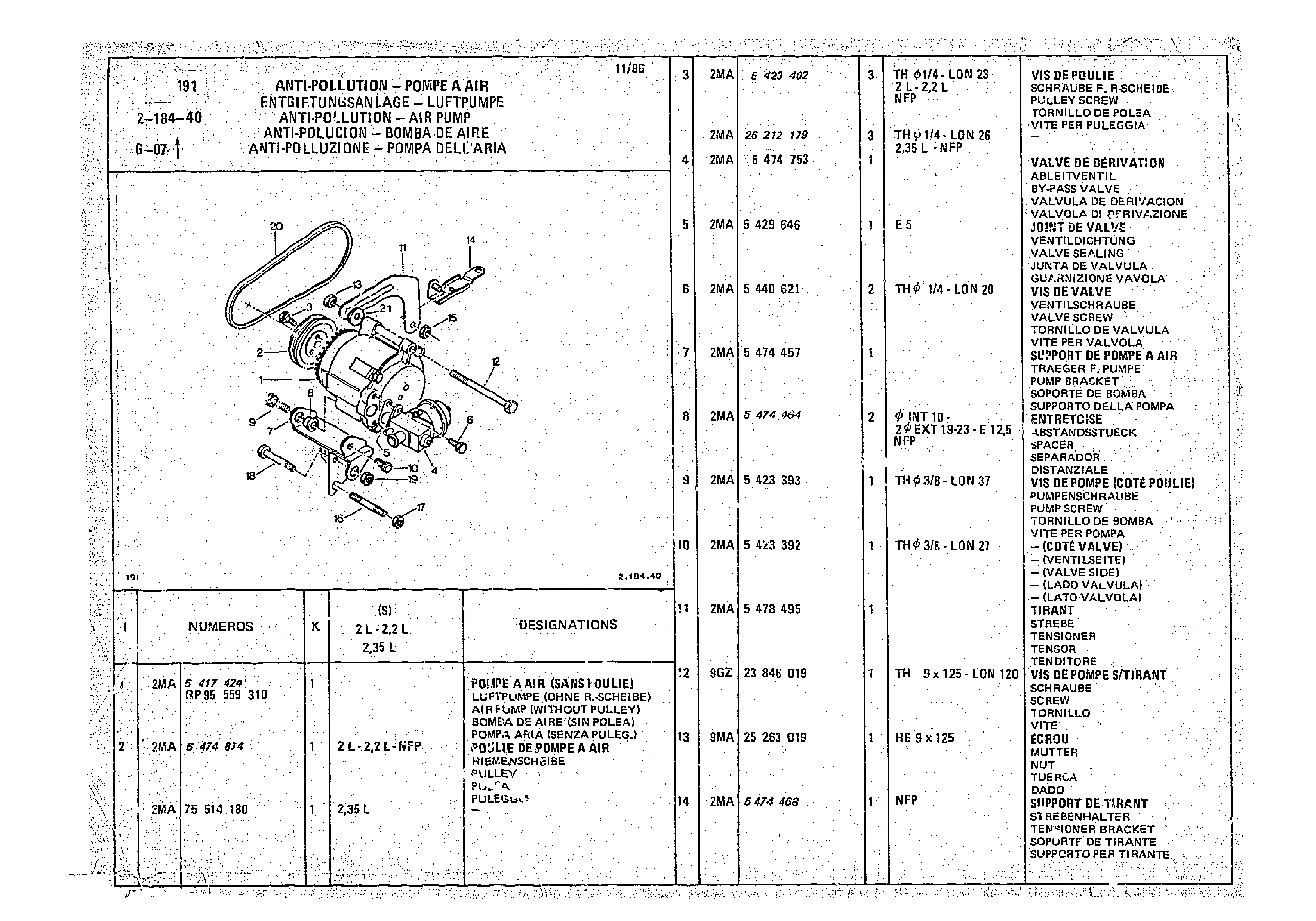 Antipollution - Air Pump, page 306 of 966 — CX Parts Catalogue — 1974–1979