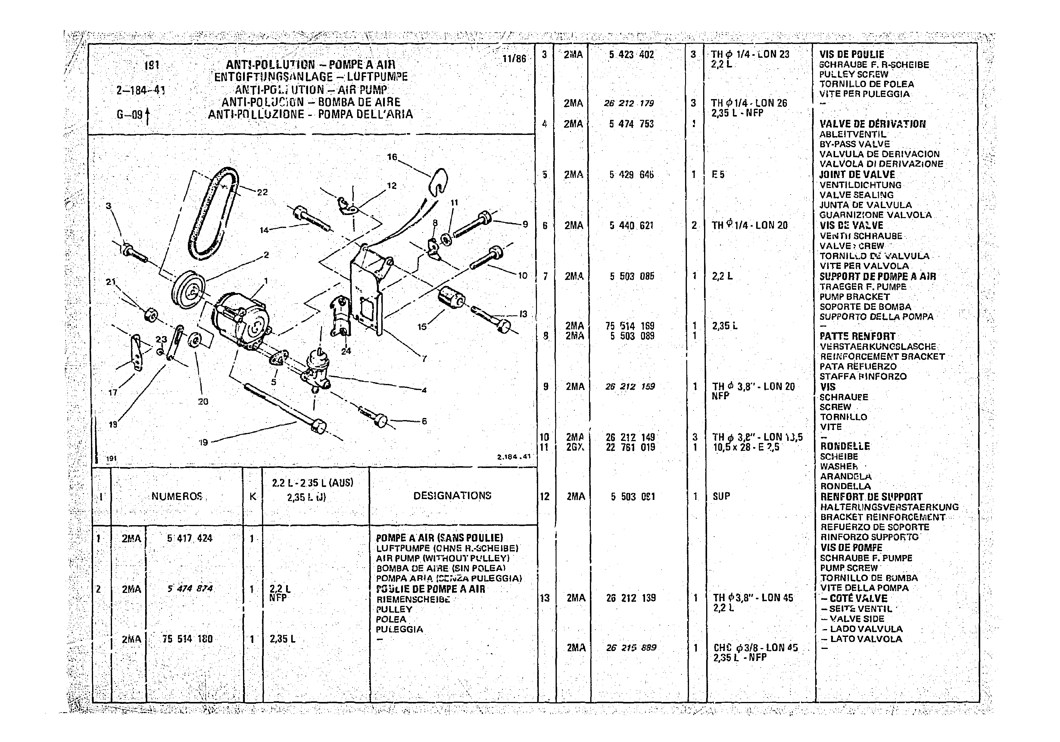 Antipollution - Air Pump, page 308 of 966 — CX Parts Catalogue — 1974–1979