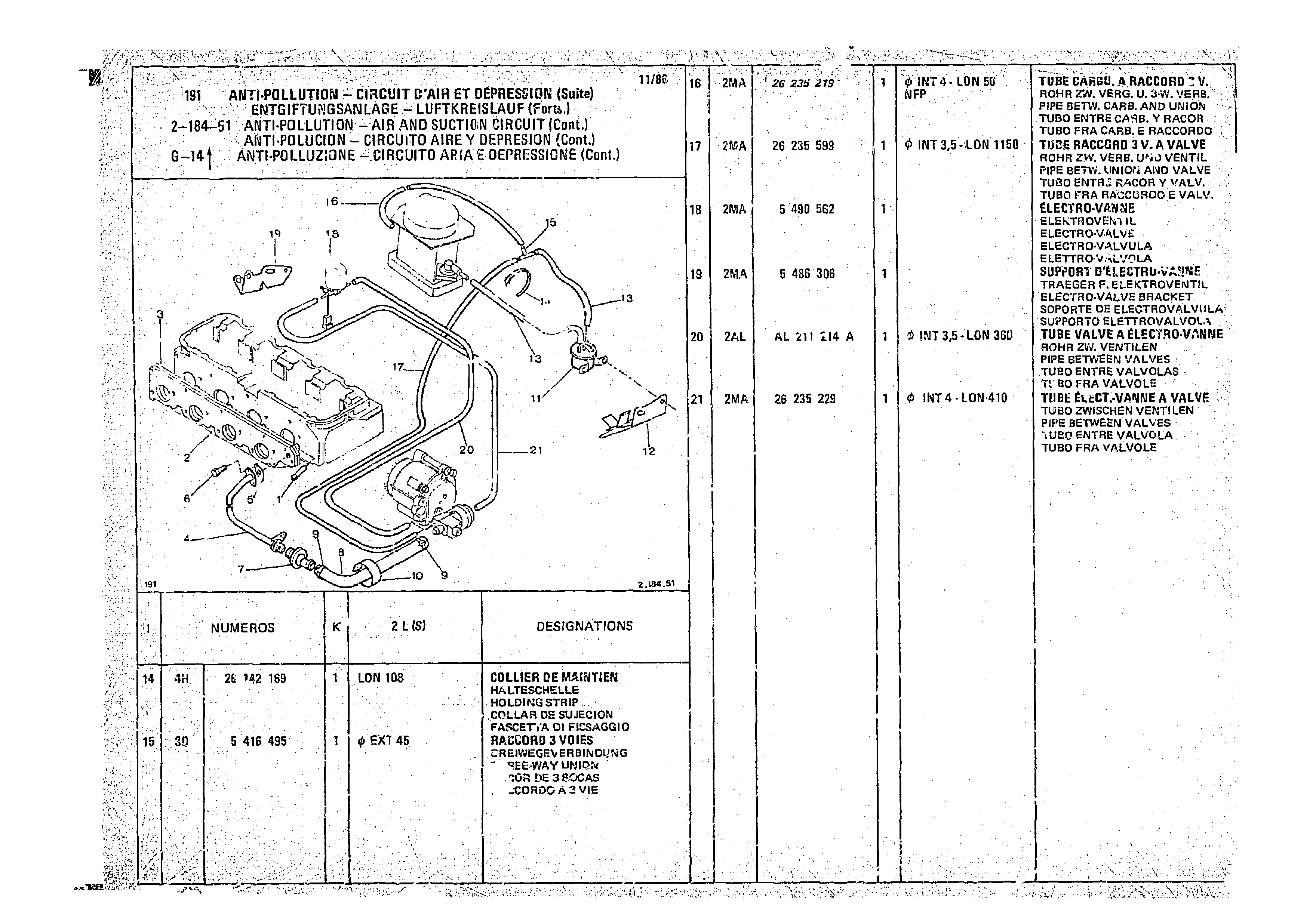 Antipollution - Air And Suction Circuit, page 313 of 966 — CX Parts Catalogue — 1974–1979