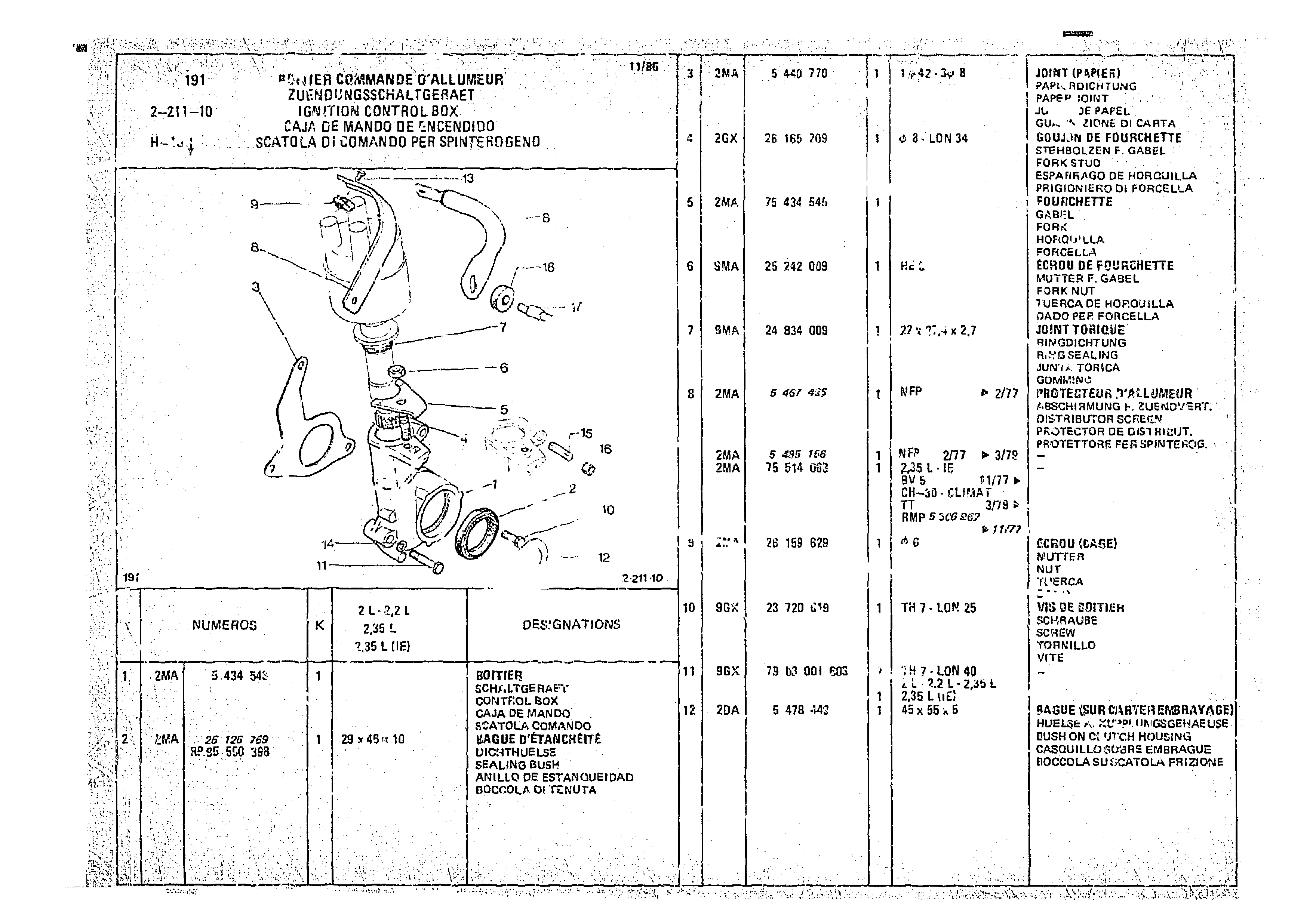 Ignition Control Box, page 315 of 966 — CX Parts Catalogue — 1974–1979