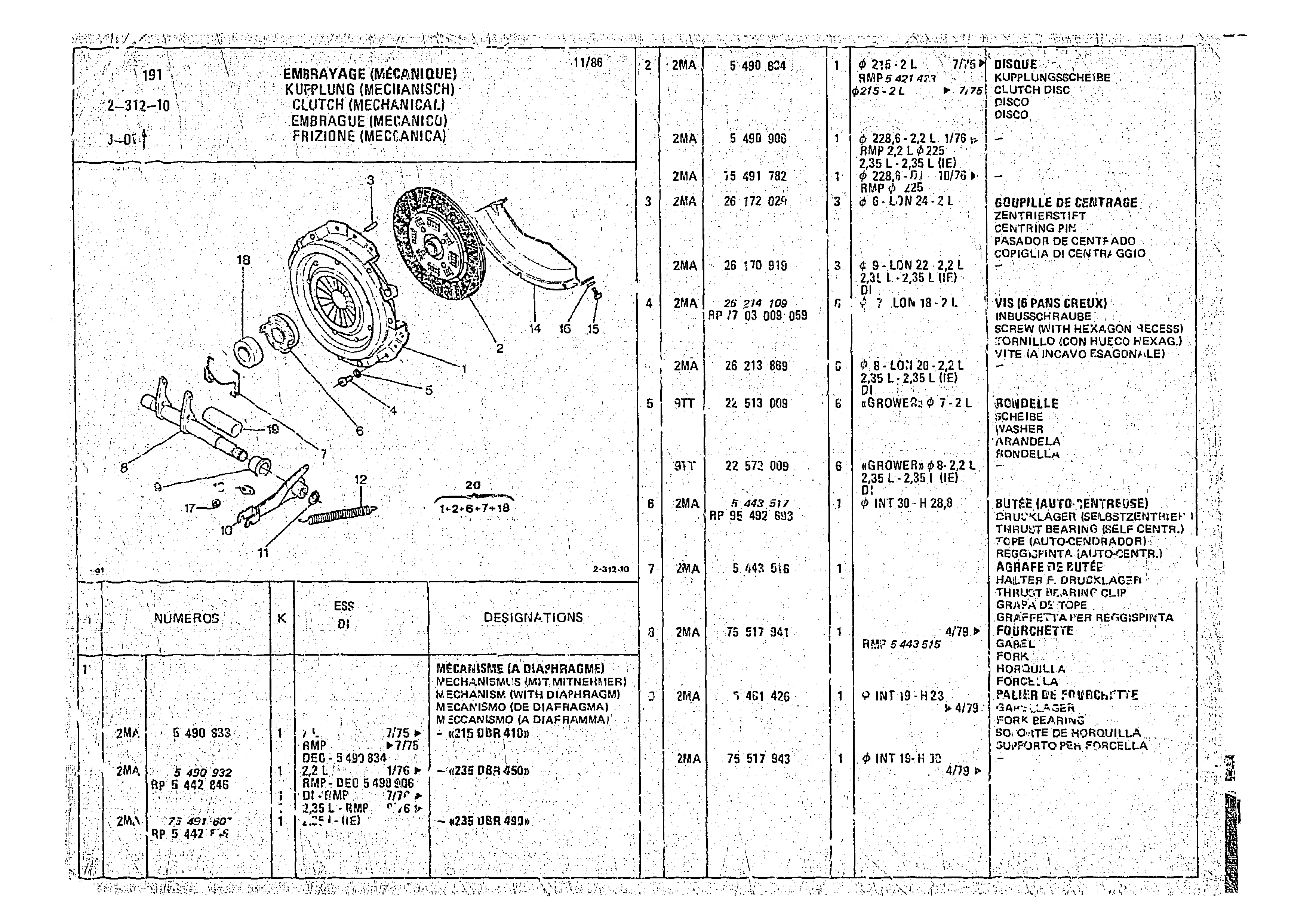 Clutch (Mechanical), page 330 of 966 — CX Parts Catalogue — 1974–1979