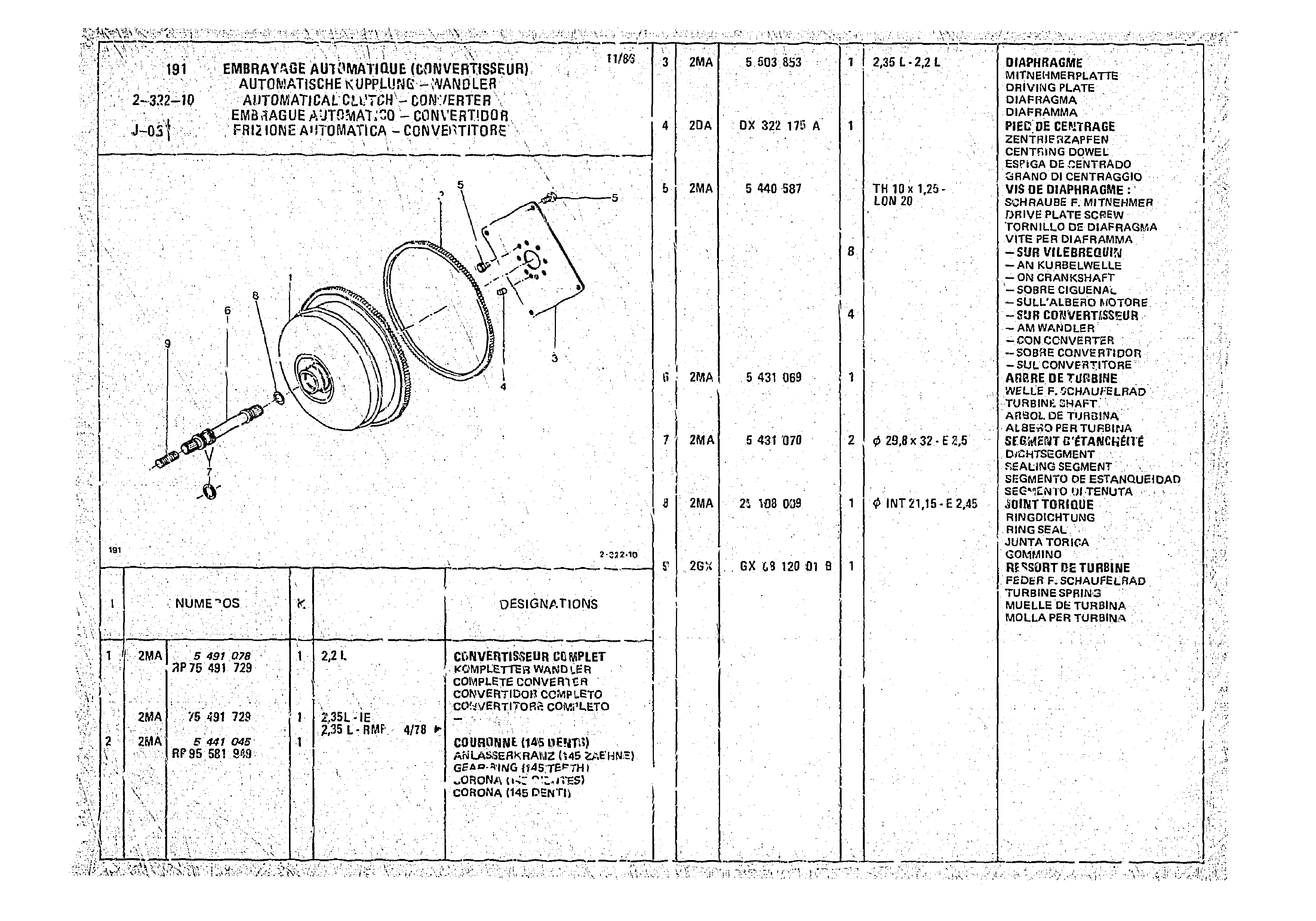 Automatic Clutch - Converter, page 332 of 966 — CX Parts Catalogue — 1974–1979