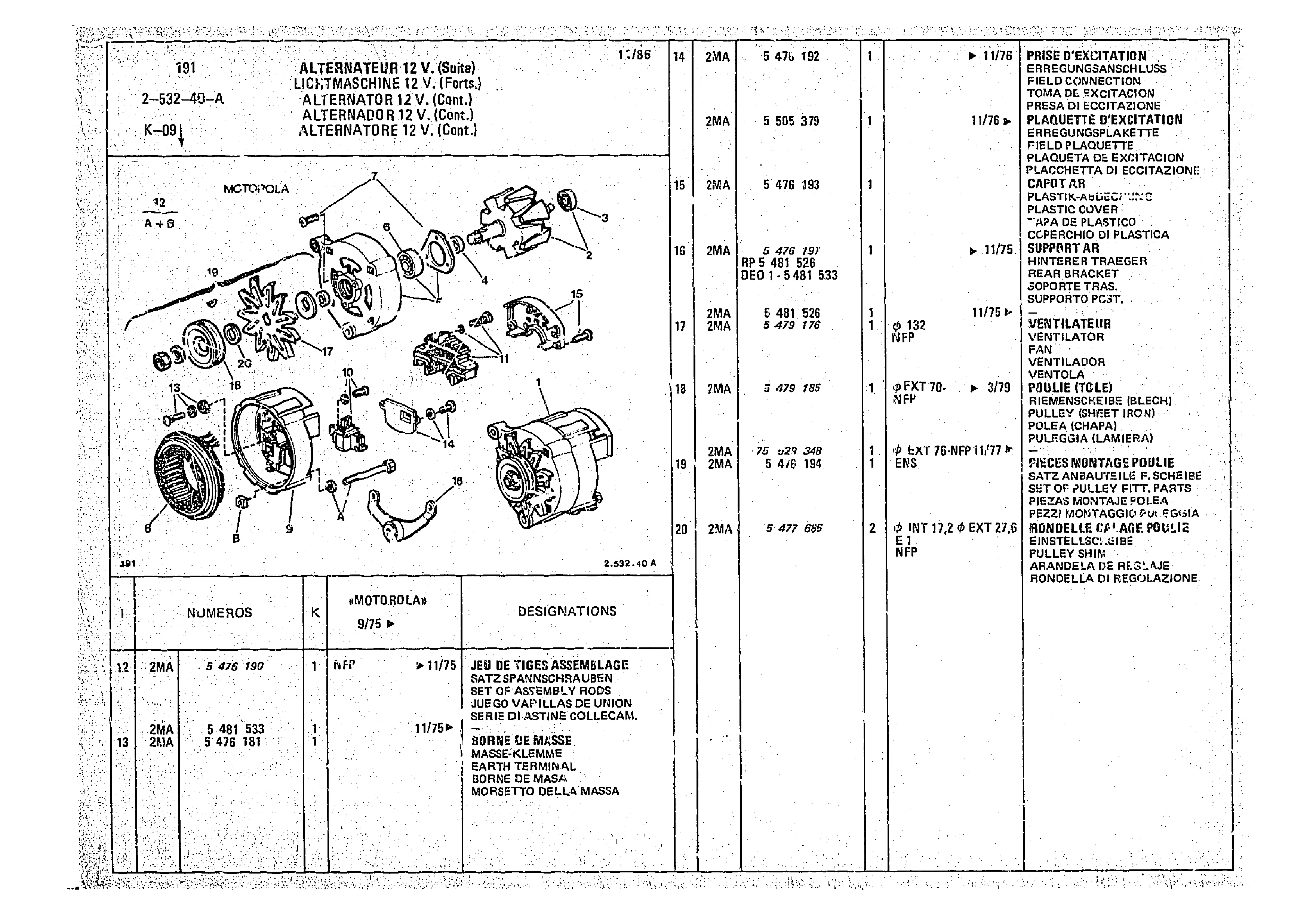 Alternator With Built In Regulator, page 351 of 966 — CX Parts Catalogue — 1974–1979