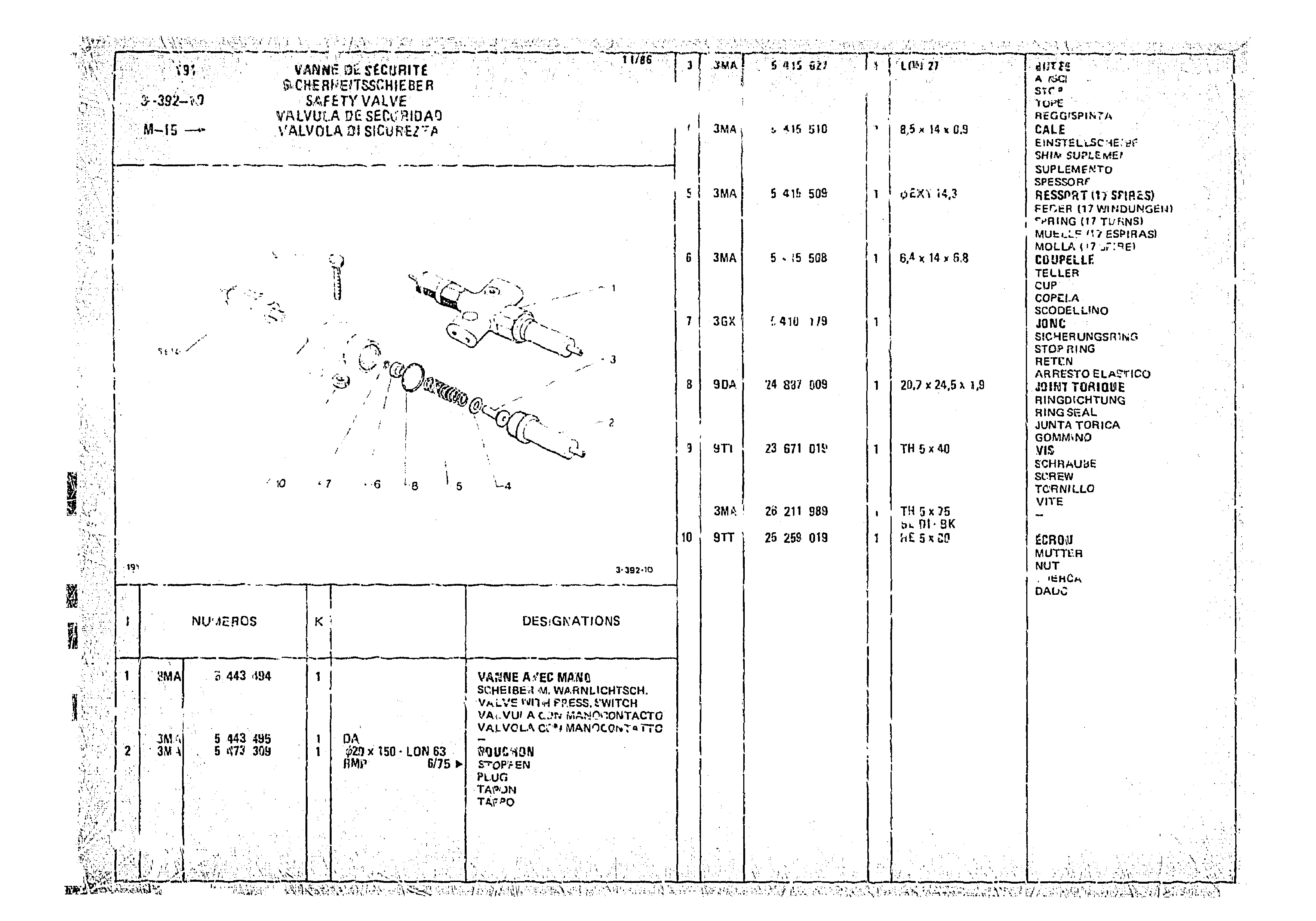 Safety Valve, page 373 of 966 — CX Parts Catalogue — 1974–1979