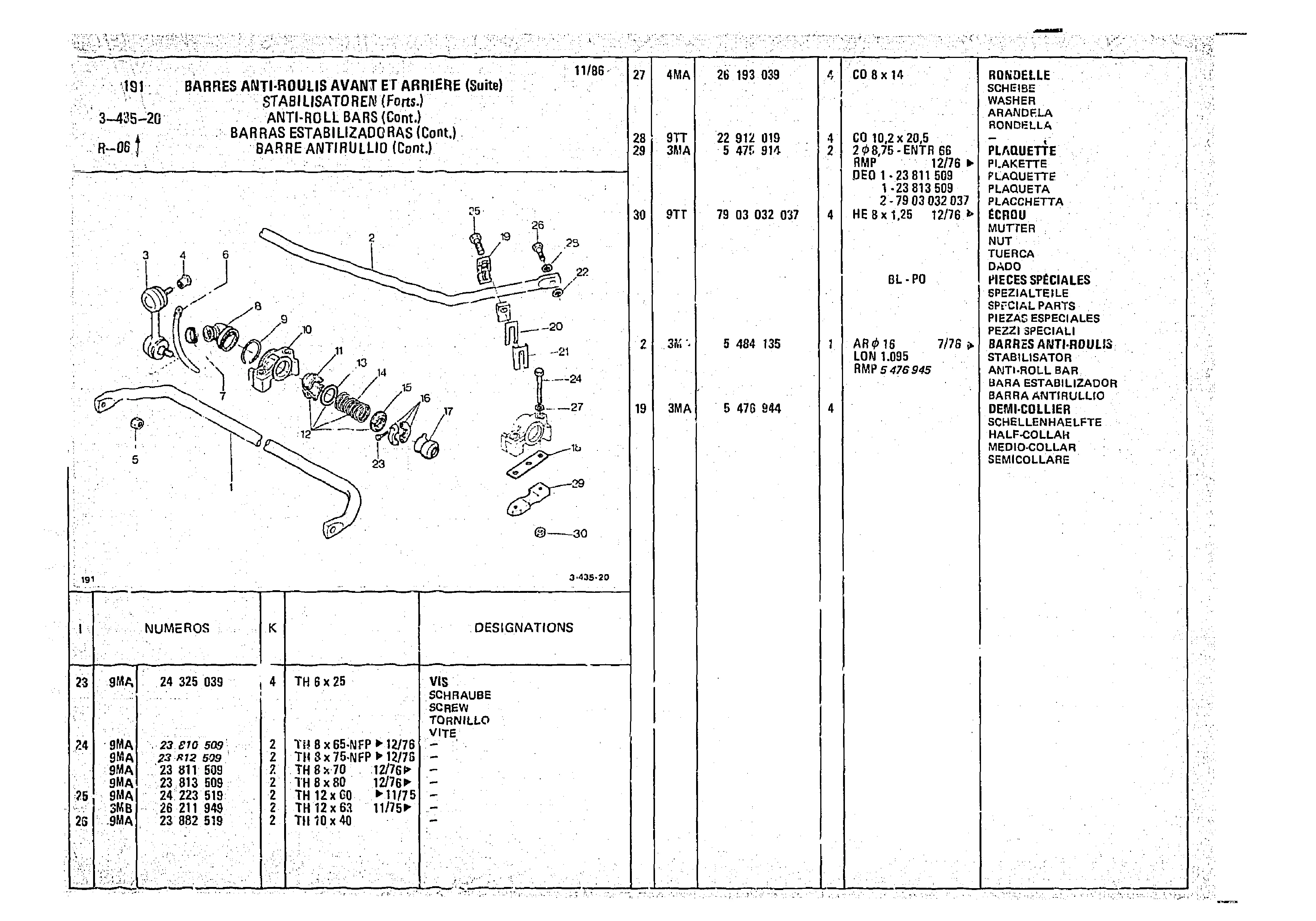 Anti-Roll Bars, page 424 of 966 — CX Parts Catalogue — 1974–1979