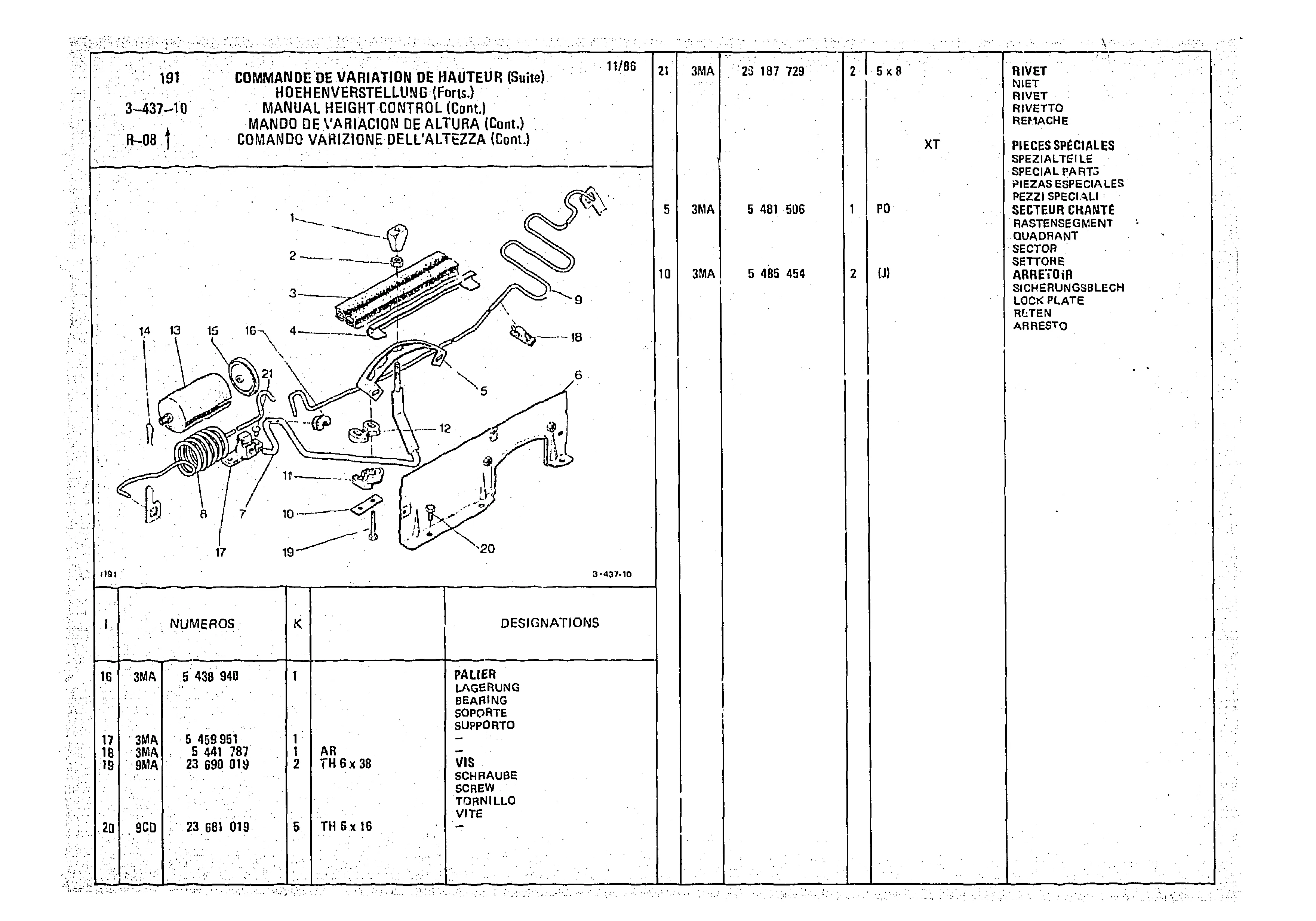 Manual Height Control, page 426 of 966 — CX Parts Catalogue — 1974–1979