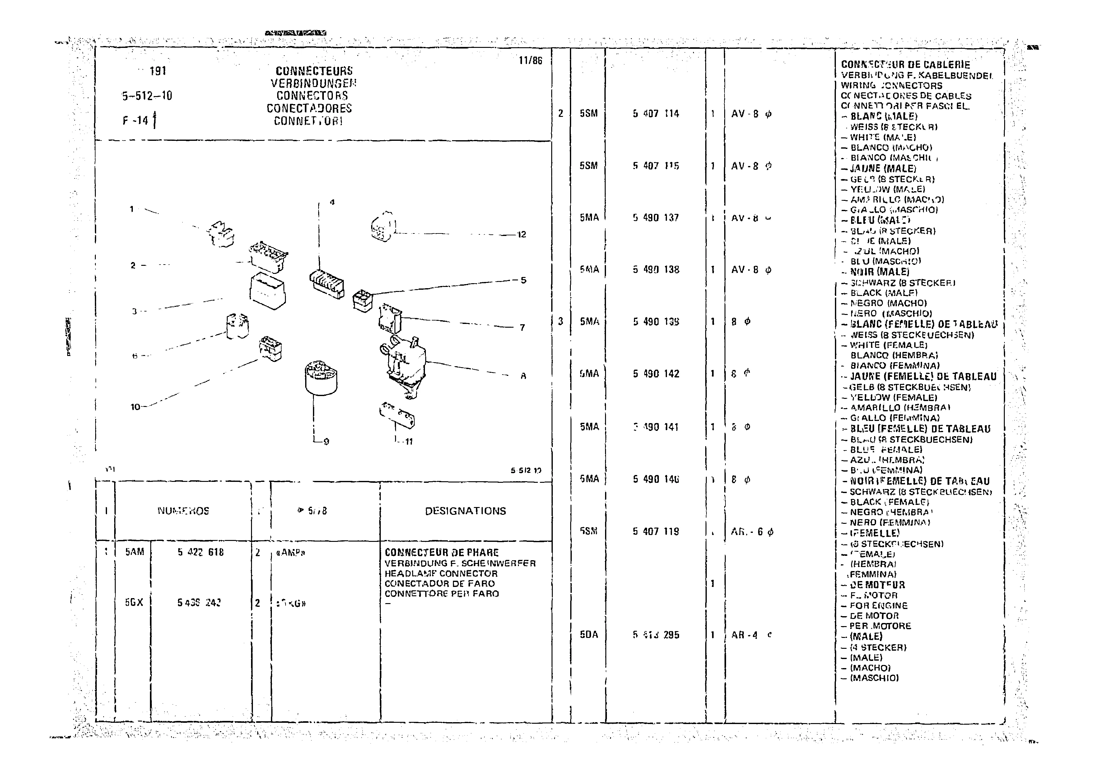 Connectors, page 499 of 966 — CX Parts Catalogue — 1974–1979