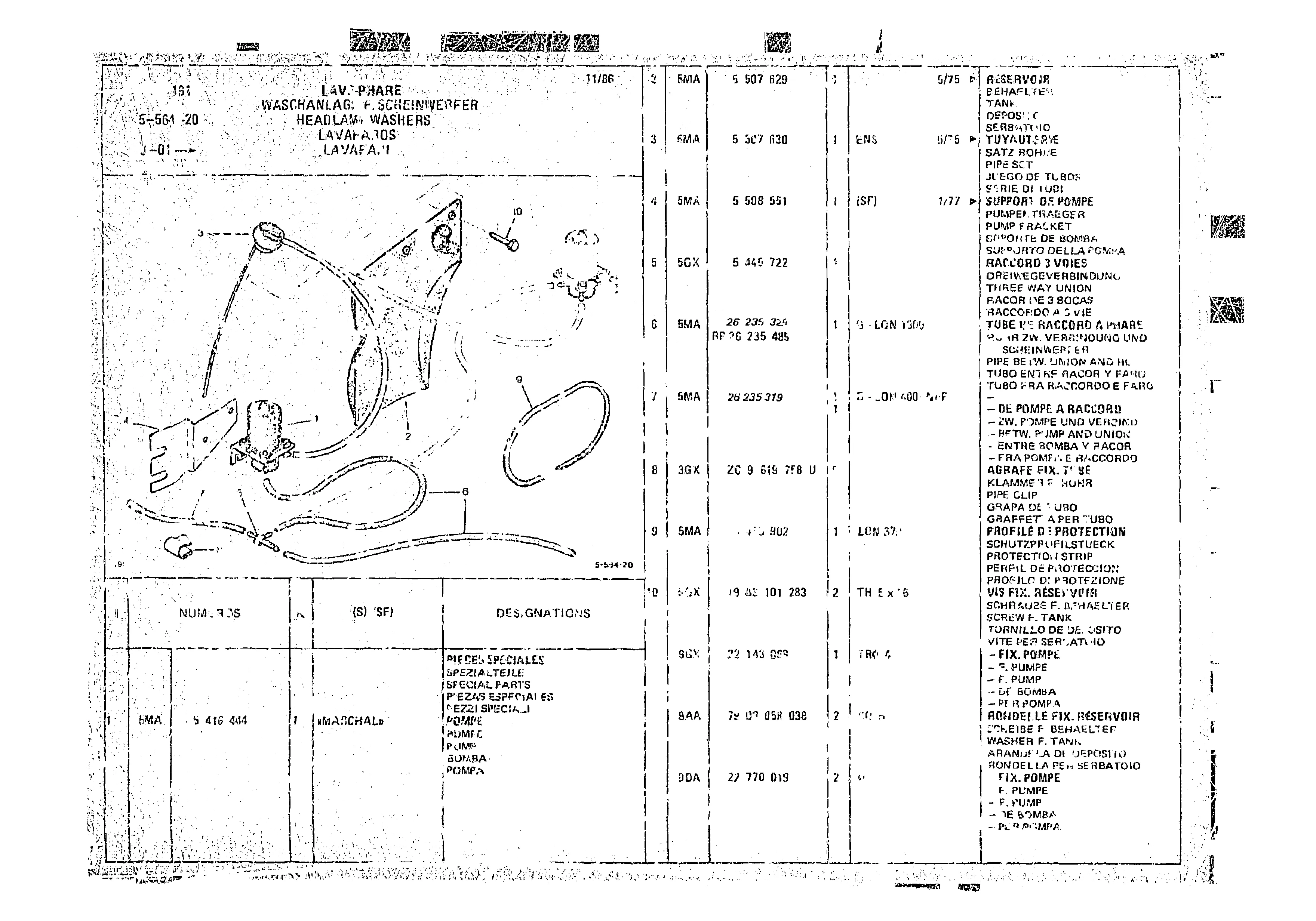 Headlamp Washer, page 545 of 966 — CX Parts Catalogue — 1974–1979