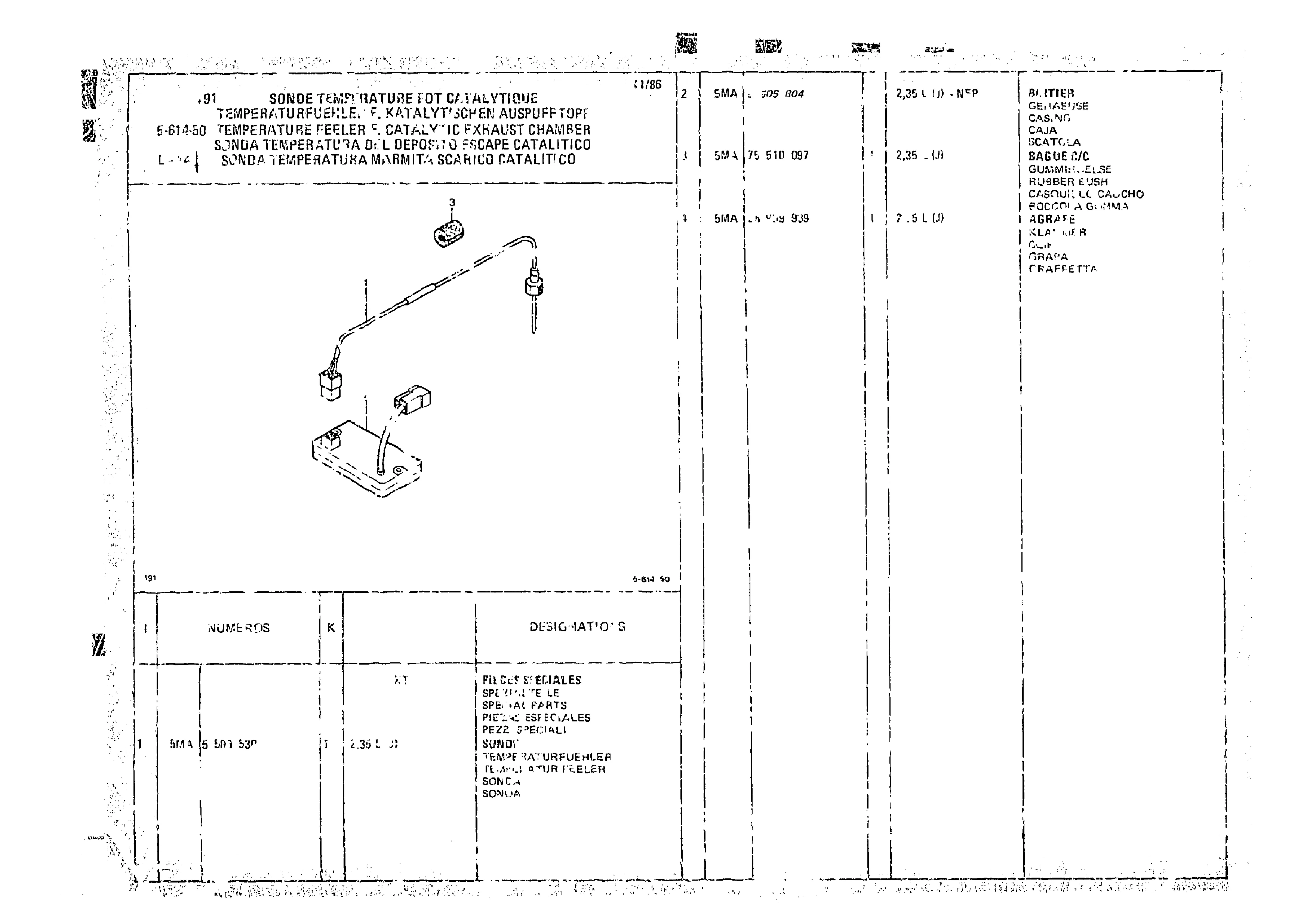 Temperature Feeler & Catalytic Exhaust chamber, page 562 of 966 — CX Parts Catalogue — 1974–1979