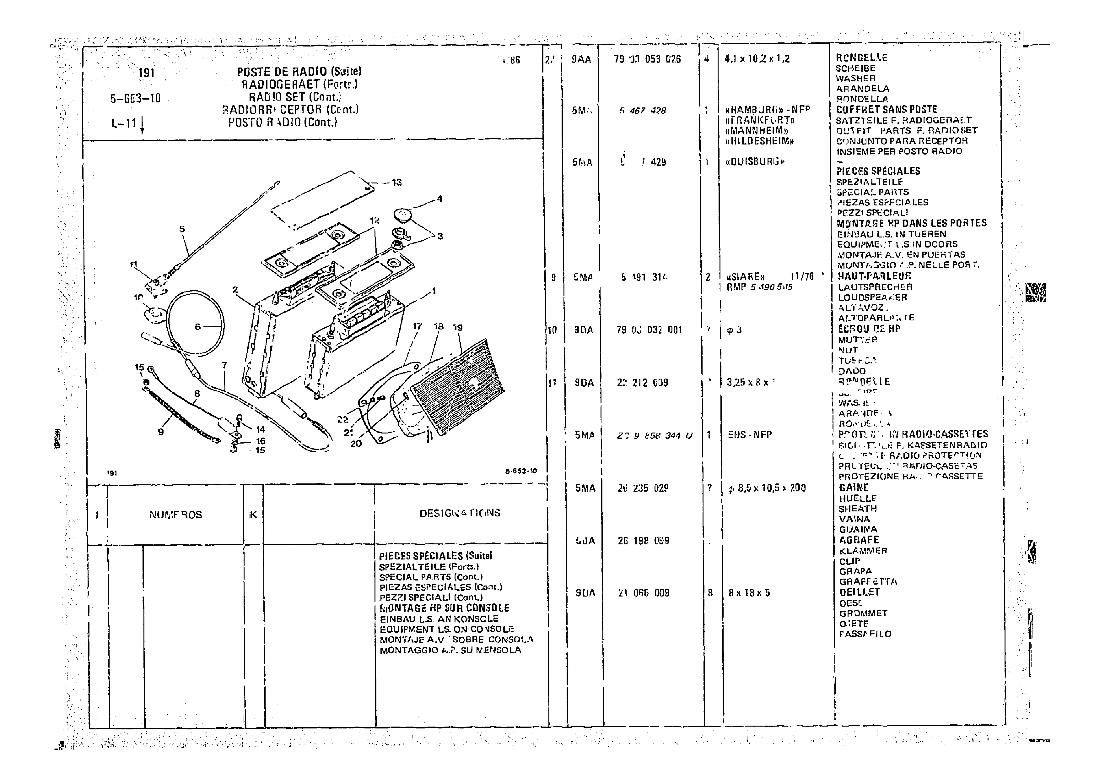 Radio Set, page 565 of 966 — CX Parts Catalogue — 1974–1979