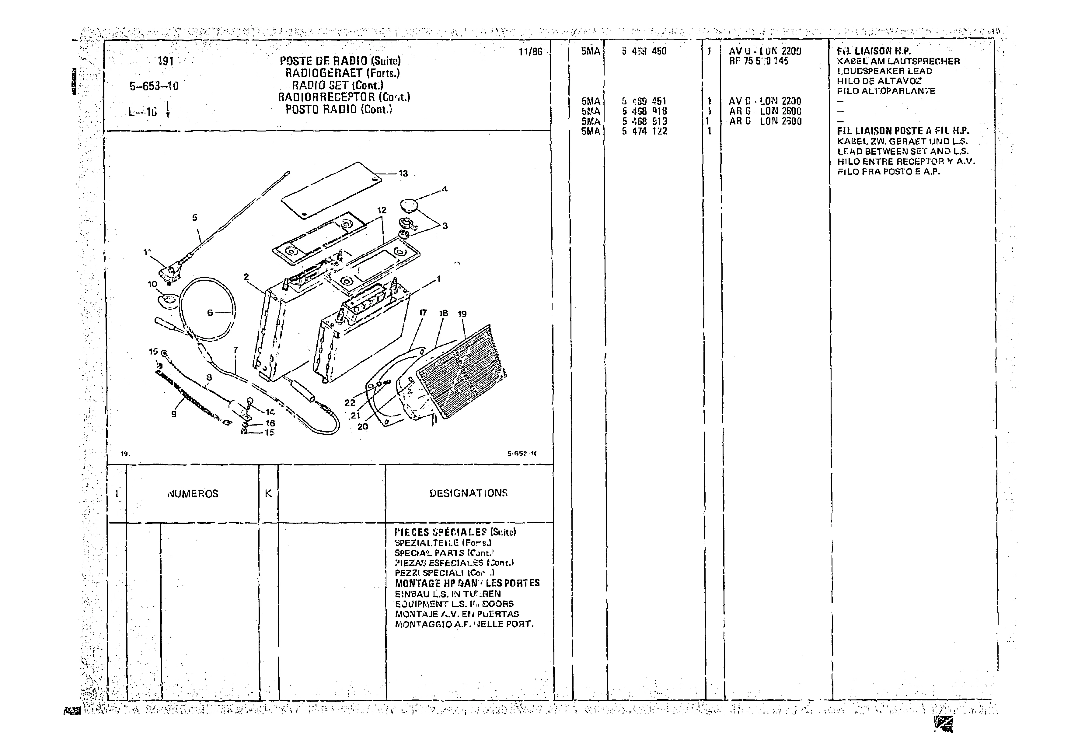 Radio Set, page 566 of 966 — CX Parts Catalogue — 1974–1979