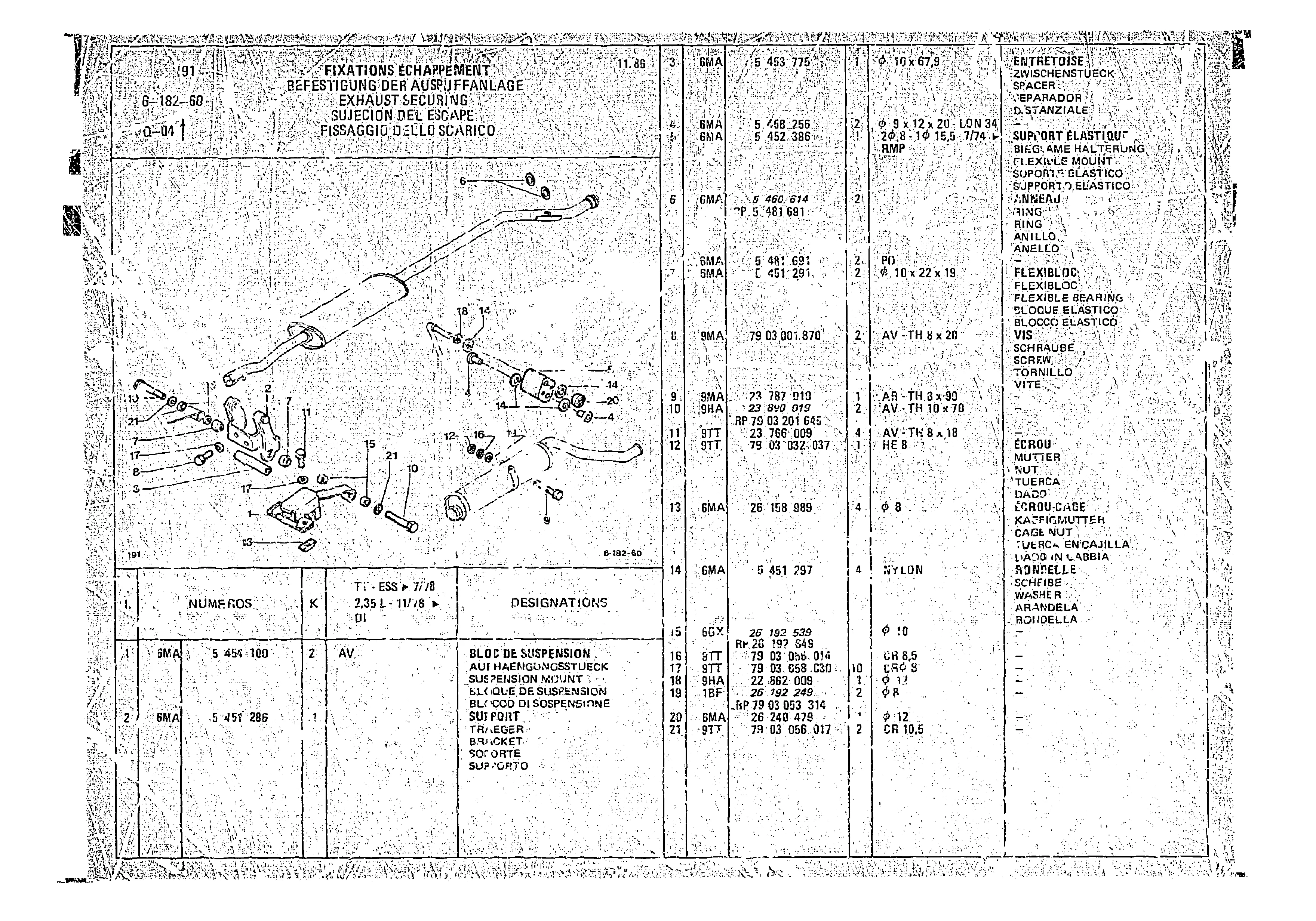 Exhaust Securing, page 603 of 966 — CX Parts Catalogue — 1974–1979
