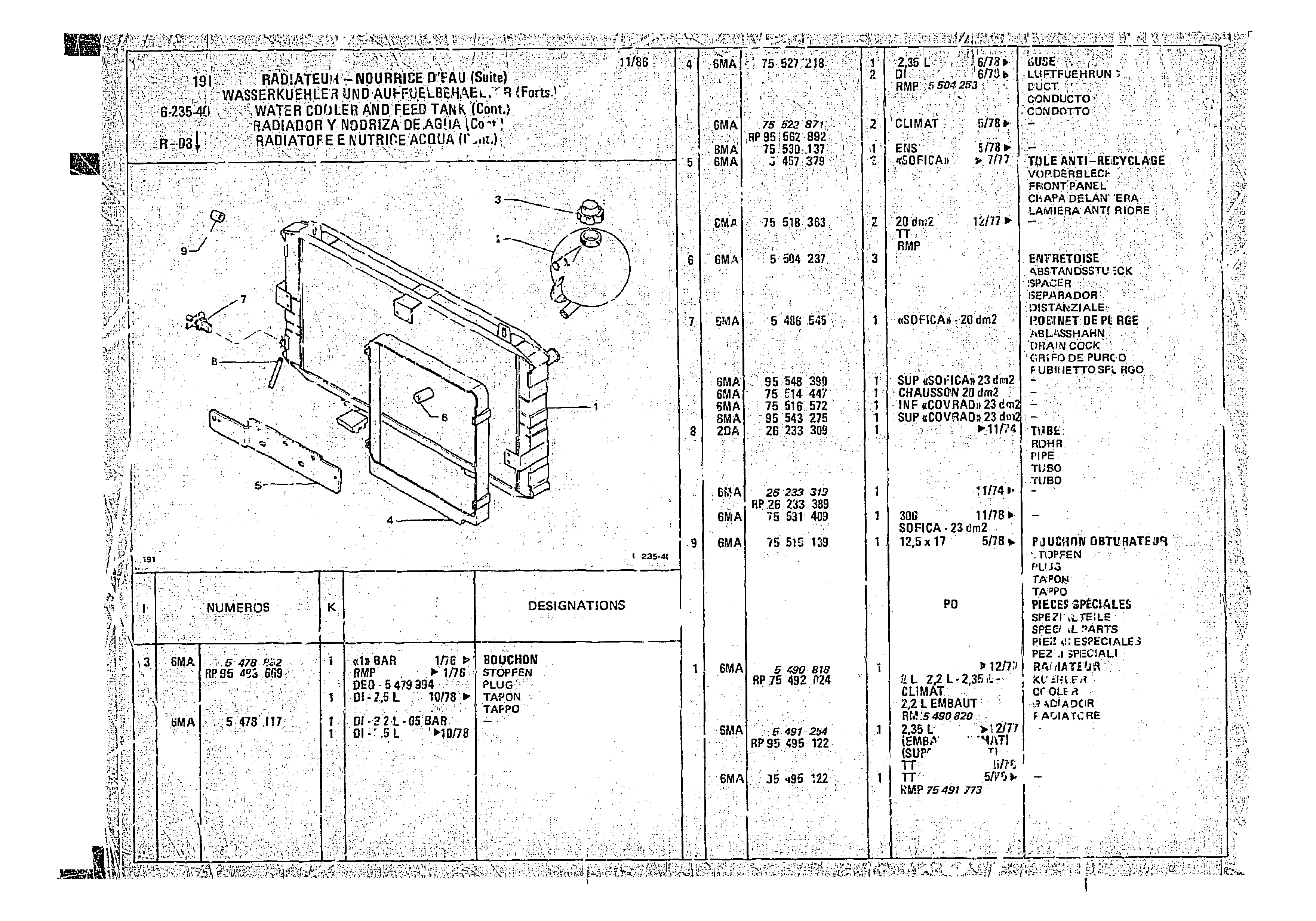 Water Cooler And Feed Tank, page 622 of 966 — CX Parts Catalogue — 1974–1979