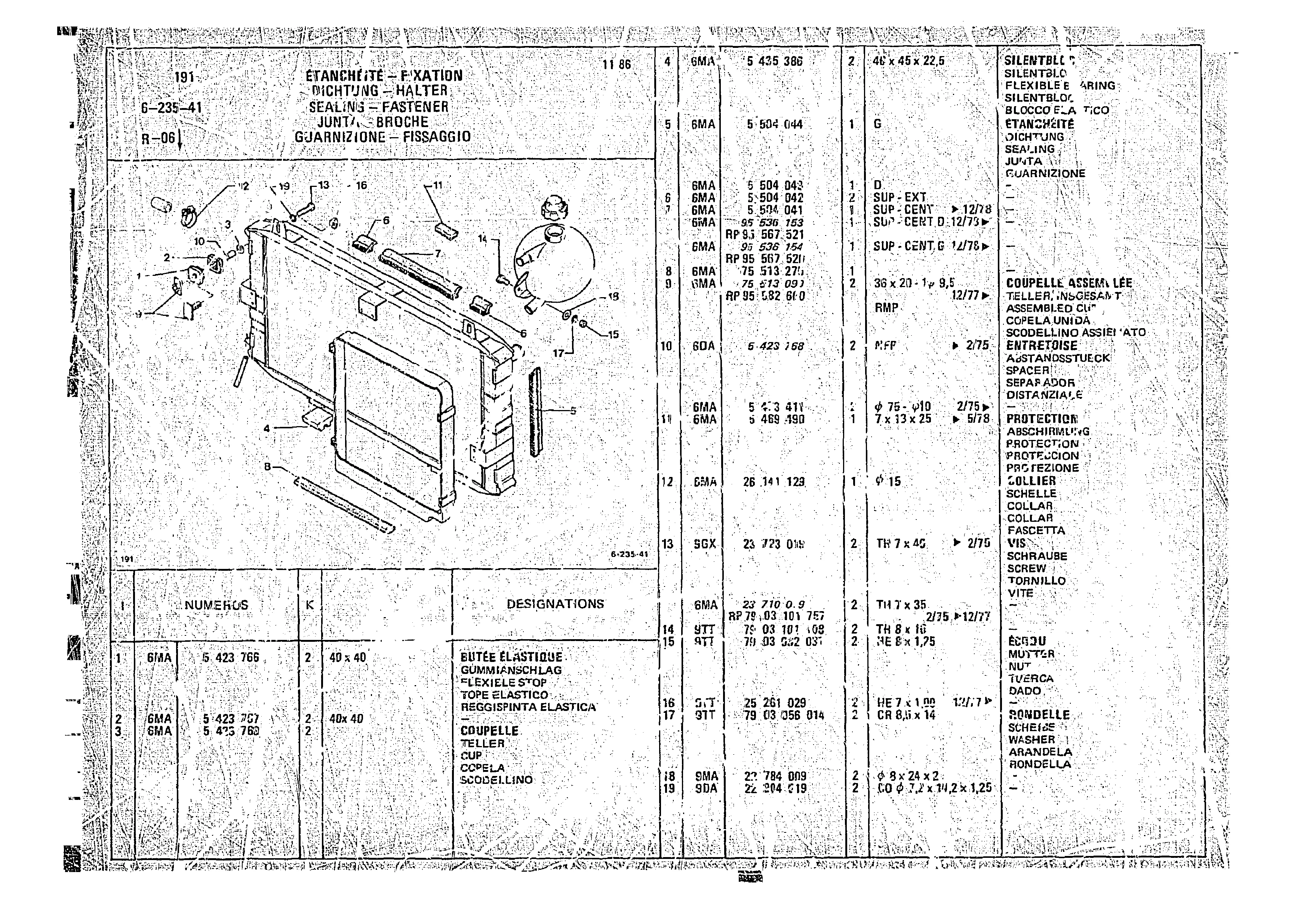 Sealing - Fastener, page 624 of 966 — CX Parts Catalogue — 1974–1979