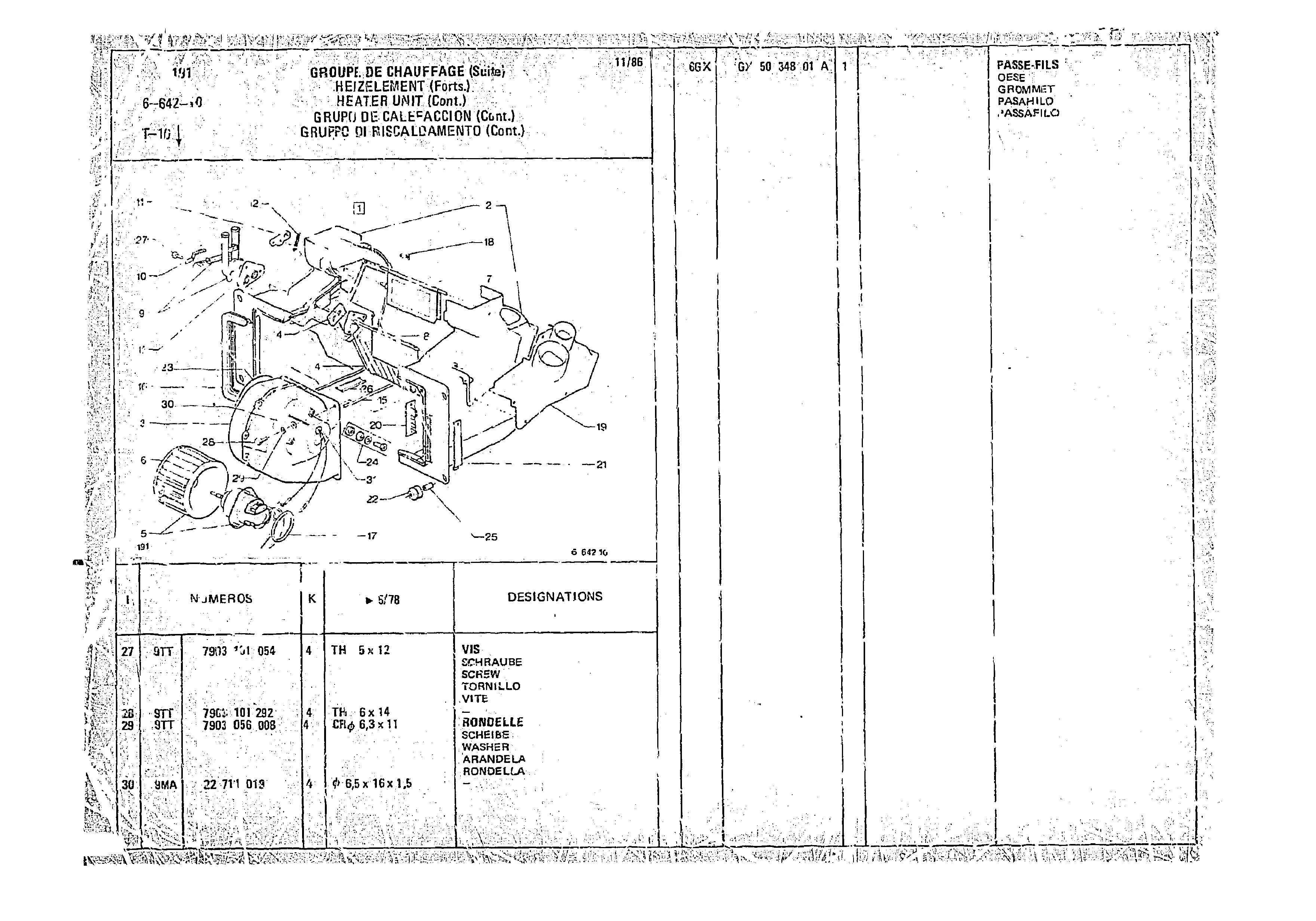 Heater Unit, page 650 of 966 — CX Parts Catalogue — 1974–1979