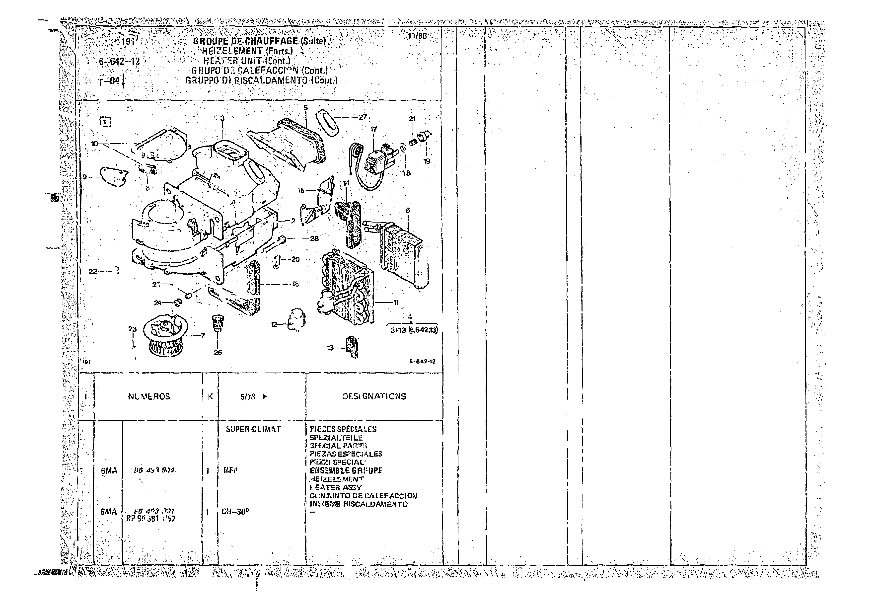 Heater Unit, page 656 of 966 — CX Parts Catalogue — 1974–1979