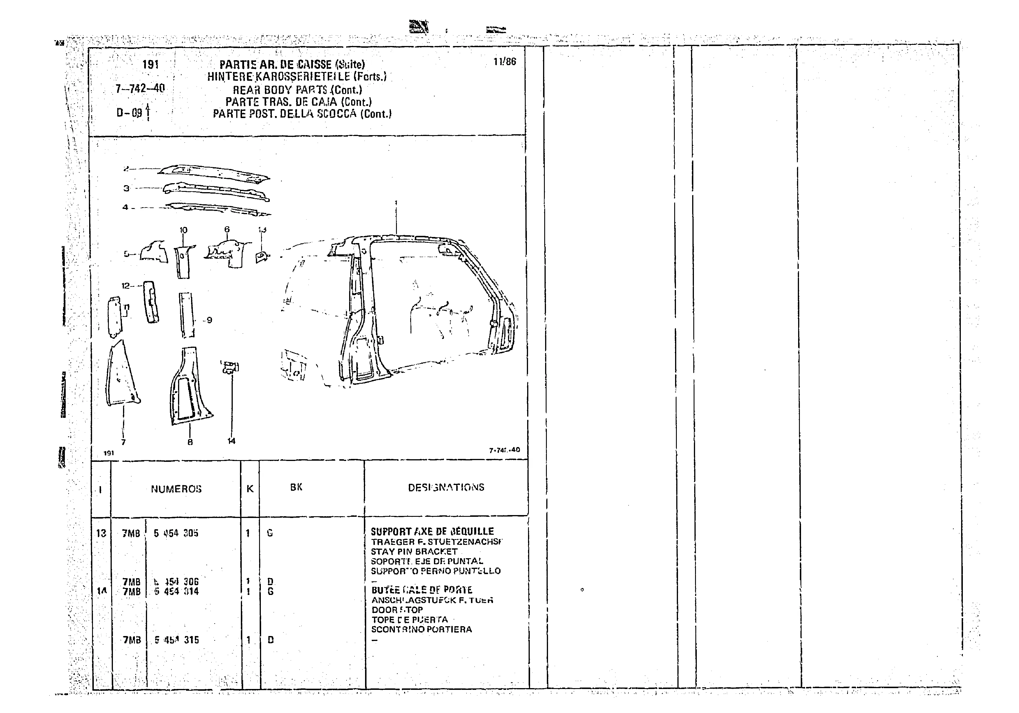 Rear Body Parts, page 737 of 966 — CX Parts Catalogue — 1974–1979