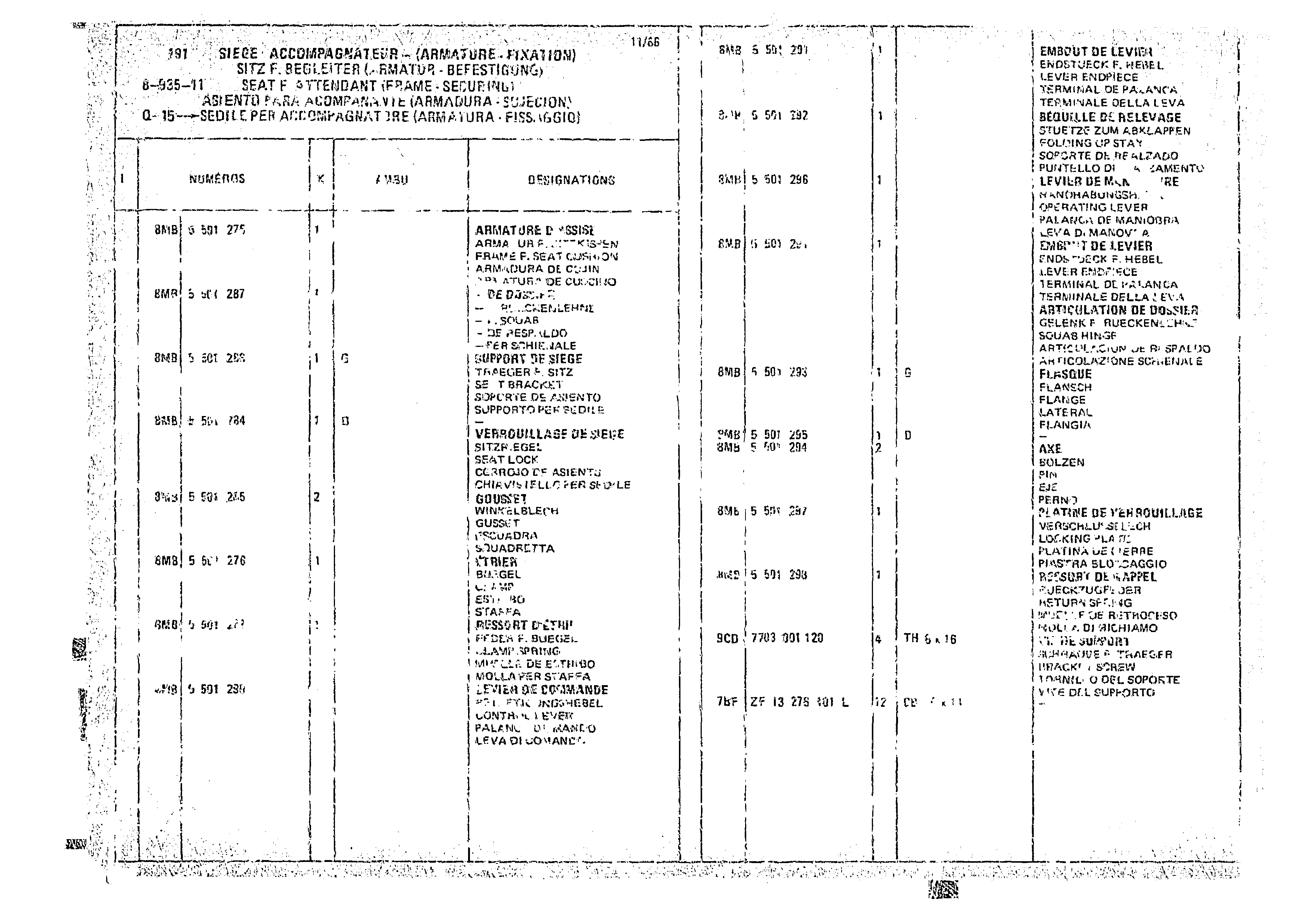 Seat F. Attendant (Frame-Securing), page 896 of 966 — CX Parts Catalogue — 1974–1979