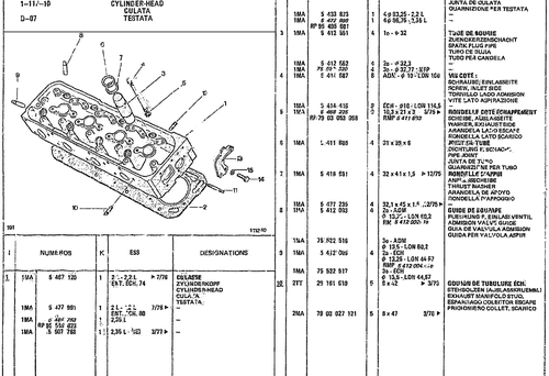 Cylinder Head, page 37 — CX Parts Catalogue — 1974–1979