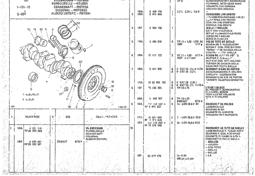 Crankshaft Pistons, page 59 — CX Parts Catalogue — 1974–1979