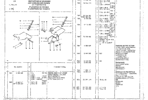 Belt Protector, page 117 — CX Parts Catalogue — 1974–1979