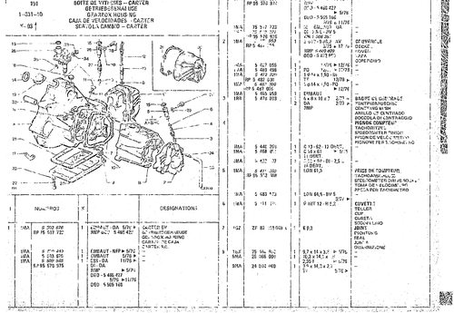 Gearbox Housing, page 123 — CX Parts Catalogue — 1974–1979