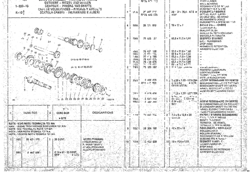Gearbox-Pinions And Shafts, page 130 — CX Parts Catalogue — 1974–1979