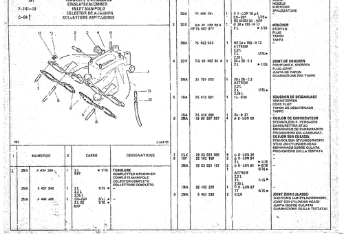 Inlet Manifold, page 243 — CX Parts Catalogue — 1974–1979