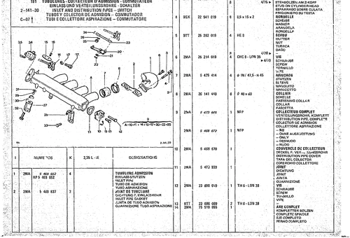 Inlet And Distribution Pipes - Switch, page 246 — CX Parts Catalogue — 1974–1979