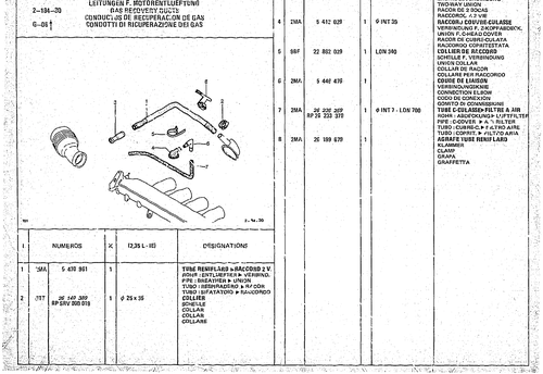 Gas Recovery Ducts, page 305 — CX Parts Catalogue — 1974–1979