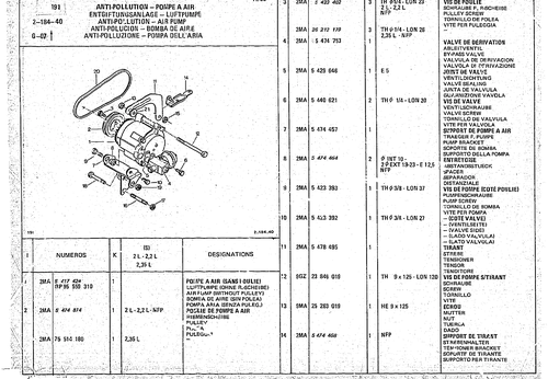 Antipollution - Air Pump, page 306 — CX Parts Catalogue — 1974–1979