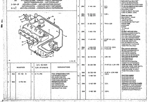 Antipollution - Air And Suction Circuit, page 310 — CX Parts Catalogue — 1974–1979
