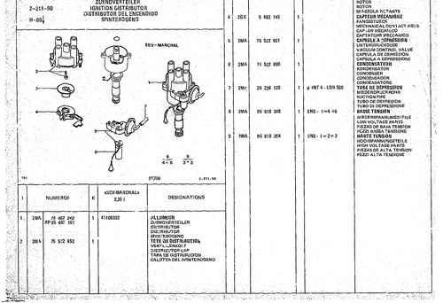 Ignition Distributor, page 325 — CX Parts Catalogue — 1974–1979