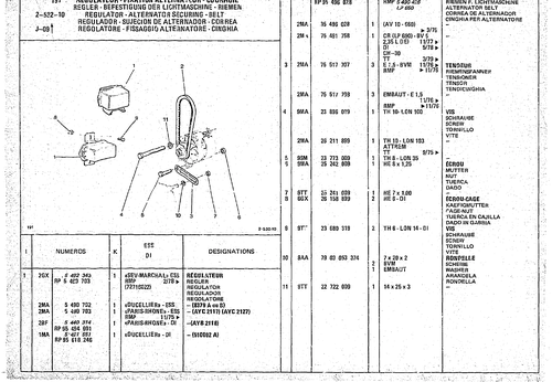Regulator _ Alternator Securing - Belt, page 338 — CX Parts Catalogue — 1974–1979