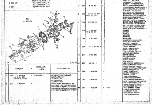 Alternator 12V, page 339 — CX Parts Catalogue — 1974–1979