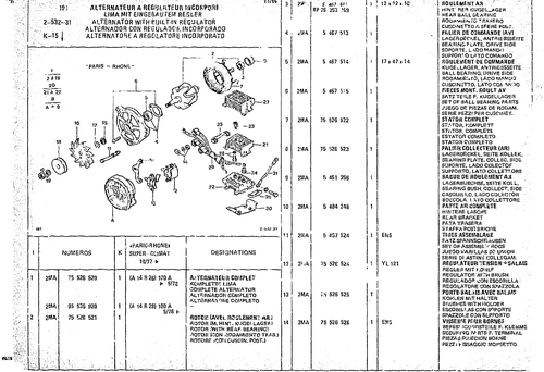 Alternator With Built In Regulator, page 345 — CX Parts Catalogue — 1974–1979