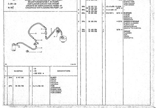Ventilation Circuit For HP Pump, page 364 — CX Parts Catalogue — 1974–1979