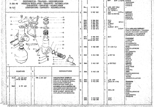 Pressure Regulator - Brackets - accumulation, page 370 — CX Parts Catalogue — 1974–1979