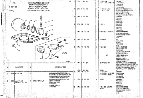 Brake Accumulator, page 374 — CX Parts Catalogue — 1974–1979