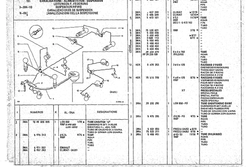 Suspension Piping, page 381 — CX Parts Catalogue — 1974–1979