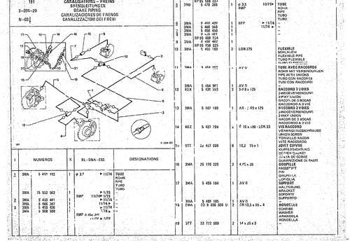 Brake Piping, page 386 — CX Parts Catalogue — 1974–1979