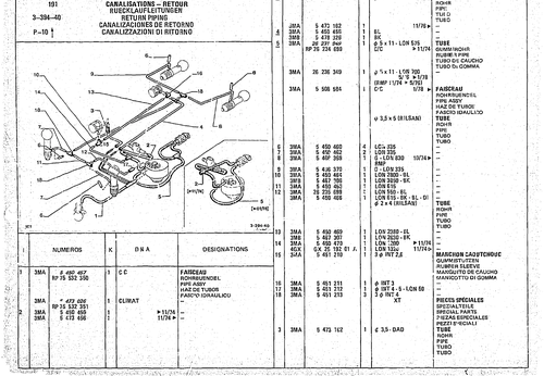 Return Piping, page 398 — CX Parts Catalogue — 1974–1979