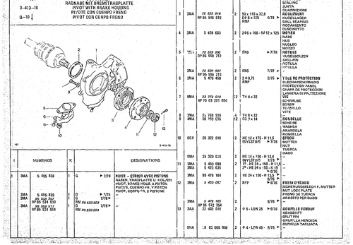 Pivot With Brake Housing, page 409 — CX Parts Catalogue — 1974–1979